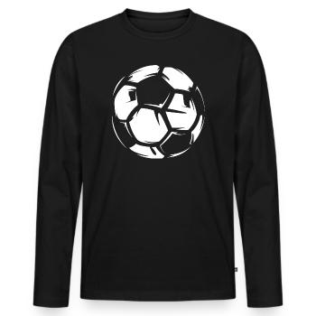 Illustration de ballon de football de football boulon icône en cuir - T-shirt manches longues Premium bio Homme - noir - Devant - Nico (187cm)