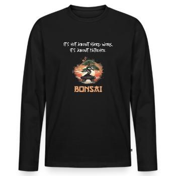 Bonsai Hobby Gärtner Japanische Kunst cooler Spruc - Männer Premium Bio Langarmshirt - Schwarz - Vorne - Nico (187cm)