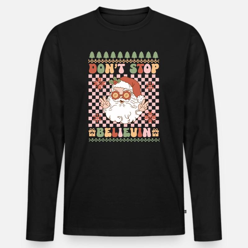 Hässlicher Weihnachtspullover - Männer Premium Bio Langarmshirt - Schwarz