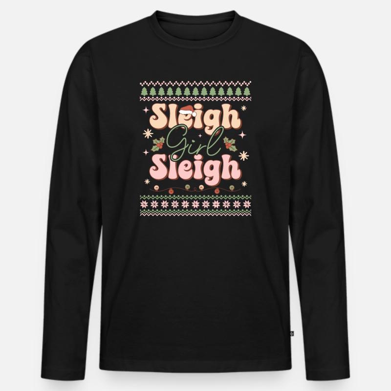 Hässlicher Weihnachtspullover - Männer Premium Bio Langarmshirt - Schwarz