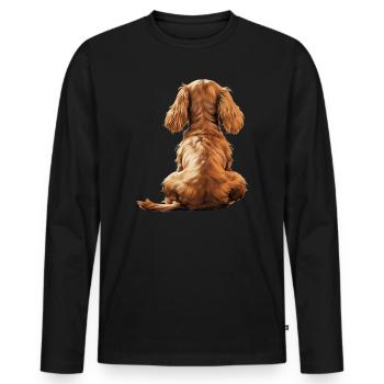 Cocker Spaniel - Men's Premium Organic Long Sleeve Shirt - black - Front - Nico (187cm)