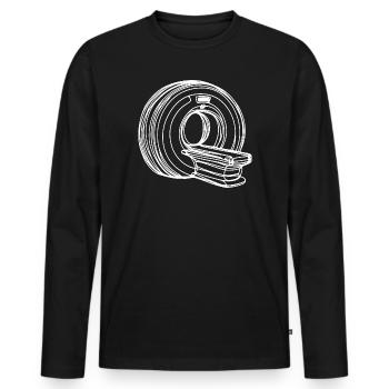 Radiology MRI Scanner One Line Art Manip Radio - Men's Premium Organic Long Sleeve Shirt - black - Front - Nico (187cm)