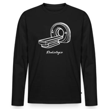 Radiologie Scanner IRM One Line Art Manip Radio - T-shirt manches longues Premium bio Homme - noir - Devant - Nico (187cm)