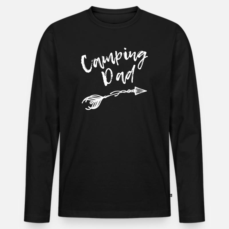 Camping Statement Wanderer Ferien Campen - Männer Premium Bio Langarmshirt - Schwarz