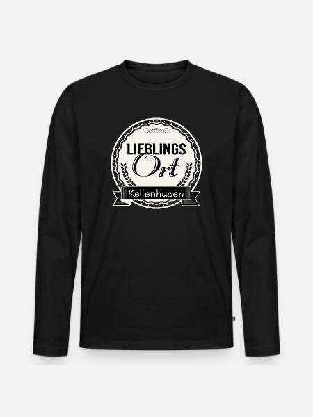 Lieblingsort Kellenhusen - Männer Premium Bio Langarmshirt - Schwarz
