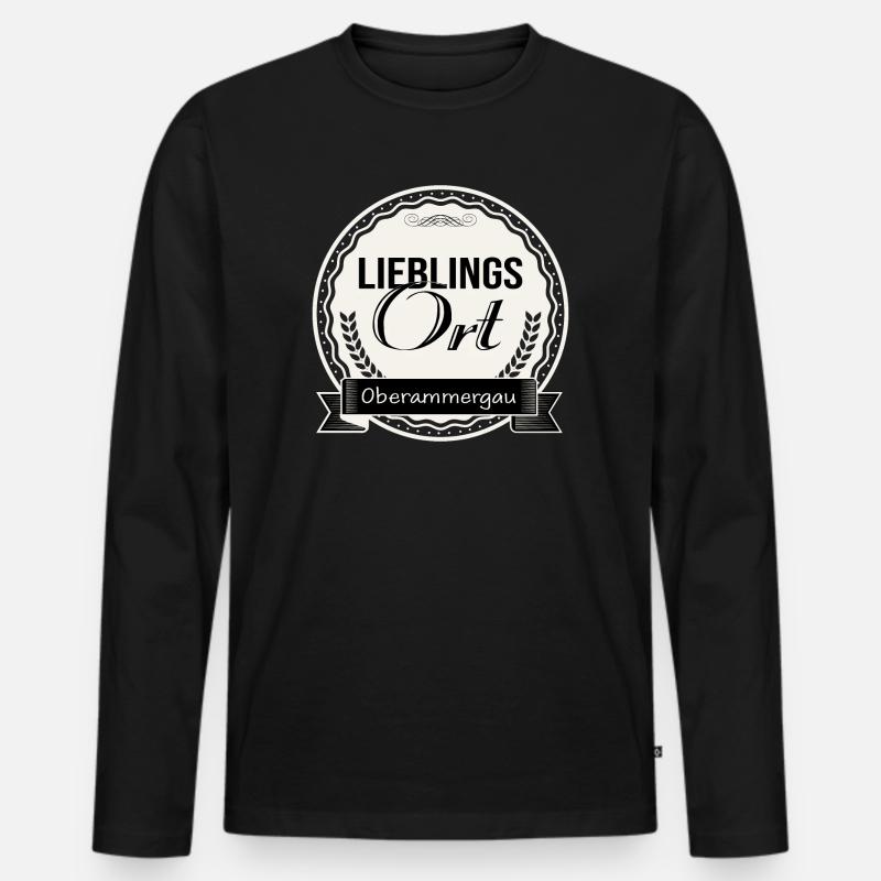 Lieblingsort Oberammergau - Männer Premium Bio Langarmshirt - Schwarz
