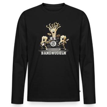 Nudel Pasta Bandnudeln Musik Musikband Wortspiel - Männer Premium Bio Langarmshirt - Schwarz - Vorne - Nico (187cm)