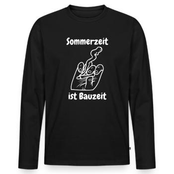 Sommerzeit ist Bauzeit - Männer Premium Bio Langarmshirt - Schwarz - Vorne - Nico (187cm)