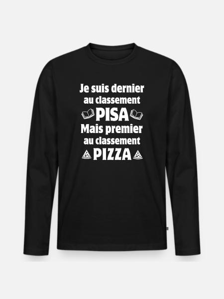 école, écolier, classement Pisa - T-shirt manches longues Premium bio Homme - noir