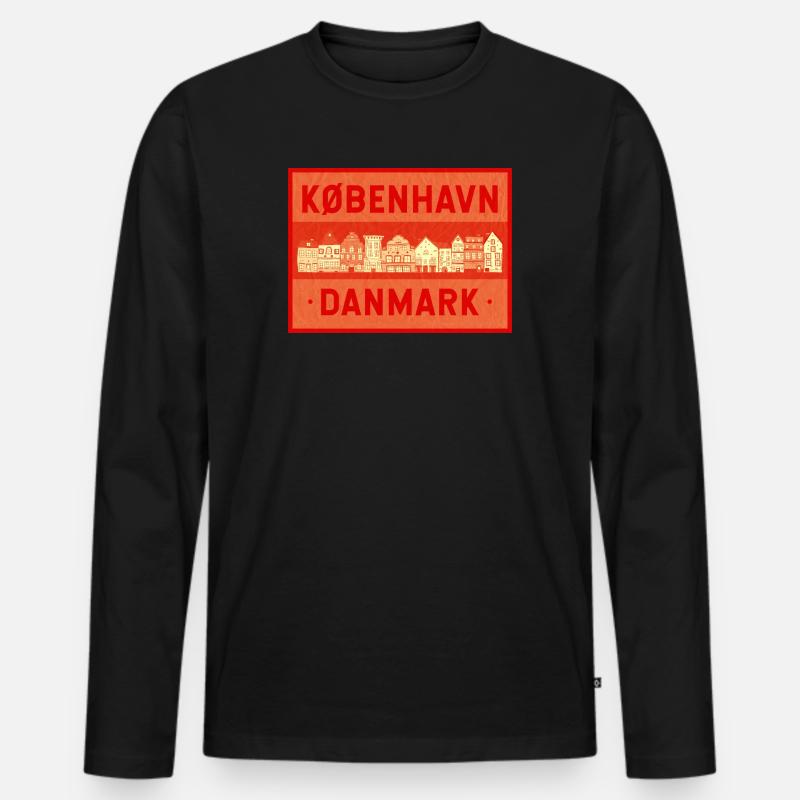 Kopenhagen - Dänemark - Männer Premium Bio Langarmshirt - Schwarz