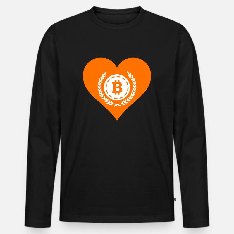 Bitcoin Crypto Cryptocurrency Splash - Männer Premium Bio Langarmshirt - Schwarz
