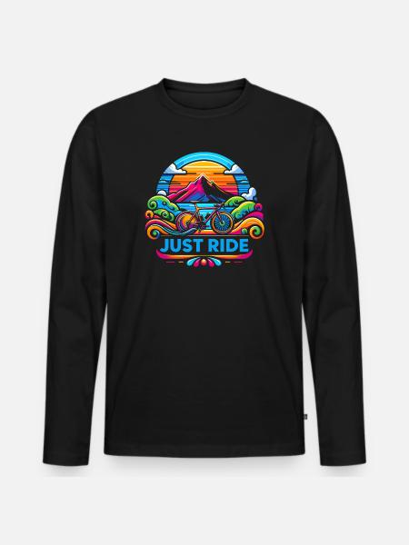Just Ride Bicycle - Men's Premium Organic Long Sleeve Shirt - black