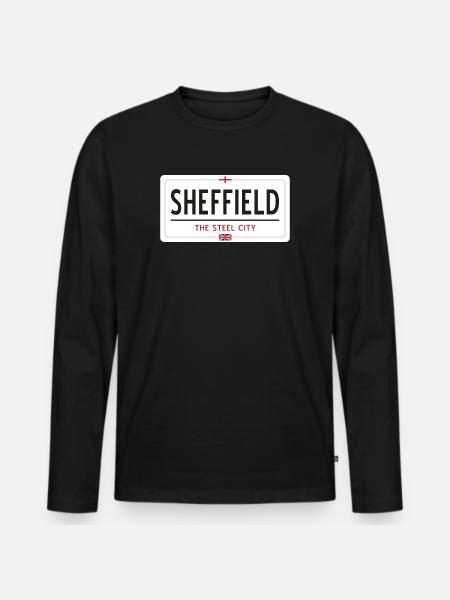 Sheffield town sign - Men's Premium Organic Long Sleeve Shirt - black