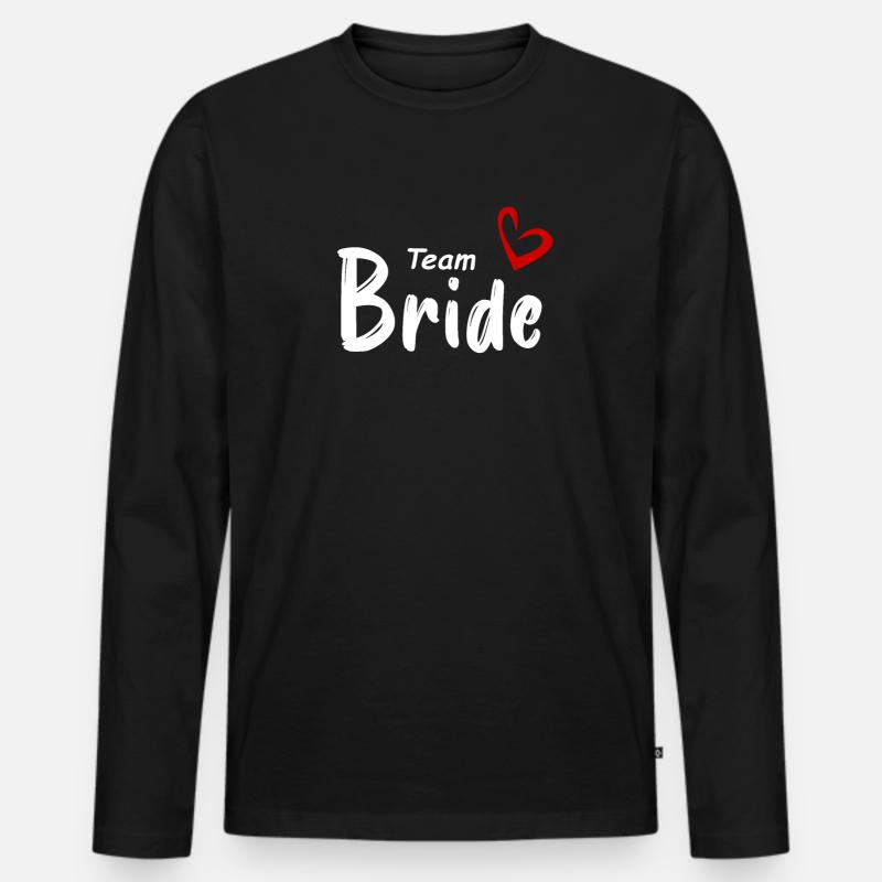 Team Bride - Männer Premium Bio Langarmshirt - Schwarz