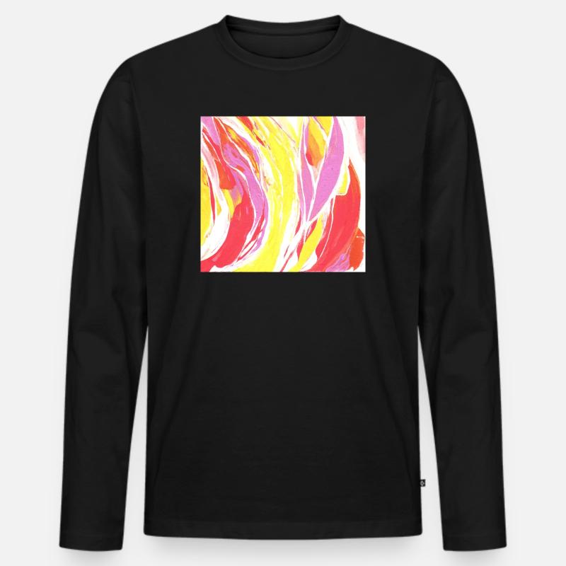 Posa gelb - Männer Premium Bio Langarmshirt - Schwarz