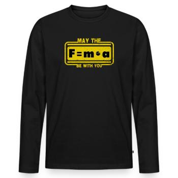 May the force be with you - Männer Premium Bio Langarmshirt - Schwarz - Vorne - Nico (187cm)