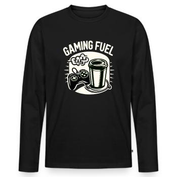 Gaming Fuel Coffee - Men's Premium Organic Long Sleeve Shirt - black - Front - Nico (187cm)