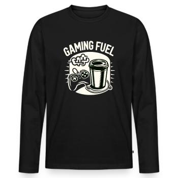 Gaming Fuel Coffee - Männer Premium Bio Langarmshirt - Schwarz - Vorne - Nico (187cm)