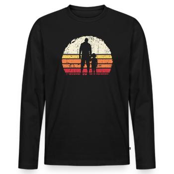 Sunset Bond: Father and Child - Men's Premium Organic Long Sleeve Shirt - black - Front - Nico (187cm)