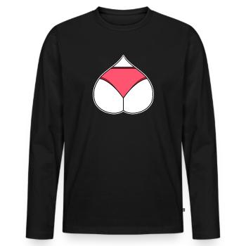 Ass Heart Love - Men's Premium Organic Long Sleeve Shirt - black - Front - Nico (187cm)