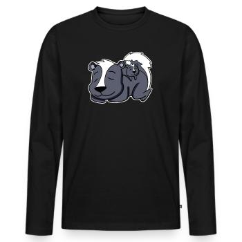 Skunk Family - Skunk with Baby - Men's Premium Organic Long Sleeve Shirt - black - Front - Nico (187cm)