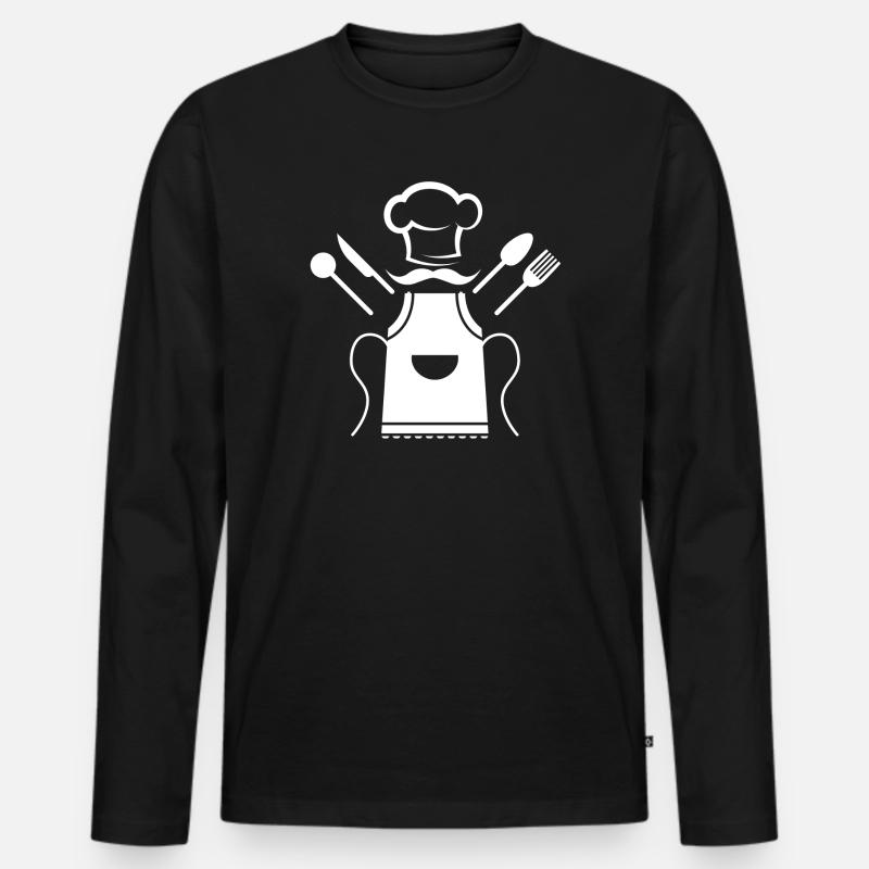 Kochen, kochen, super kochen - Männer Premium Bio Langarmshirt - Schwarz