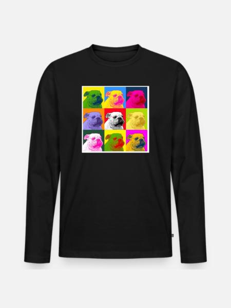 A bulldog - Men's Premium Organic Long Sleeve Shirt - black