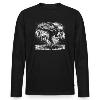 BREAK DANCING - Men's Premium Organic Long Sleeve Shirt - black - Front - Nico (187cm)
