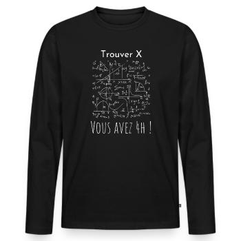 Humour - design maths - pour les geek ! - T-shirt manches longues Premium bio Homme - noir - Devant - Nico (187cm)