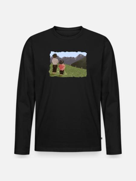 Biesler mit Aussicht - Männer Premium Bio Langarmshirt - Schwarz