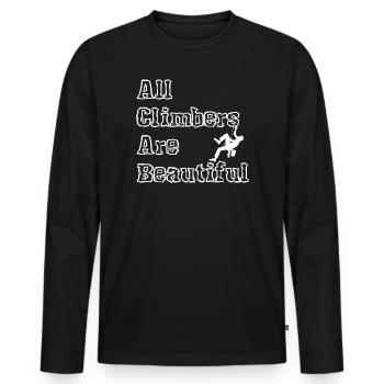 Tous les grimpeurs sont beaux mâles blancs - T-shirt manches longues Premium bio Homme - noir - Devant - Nico (187cm)