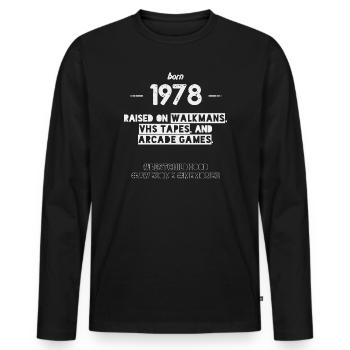 1978 Year of construction - Born 1978 - Men's Premium Organic Long Sleeve Shirt - black - Front - Nico (187cm)