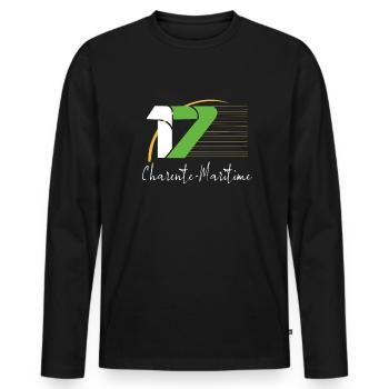 Charente-Maritime - Männer Premium Bio Langarmshirt - Schwarz - Vorne - Nico (187cm)