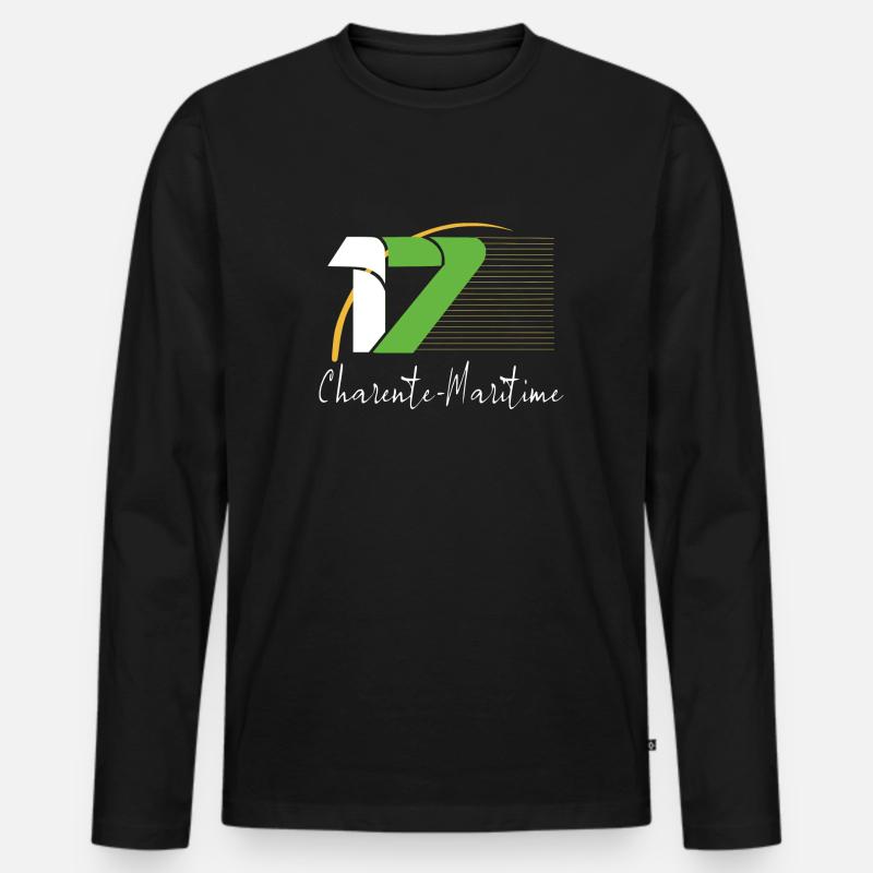 Charente-Maritime - Männer Premium Bio Langarmshirt - Schwarz