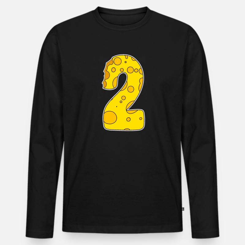 Number 2 - Two - Second - Men's Premium Organic Long Sleeve Shirt - black