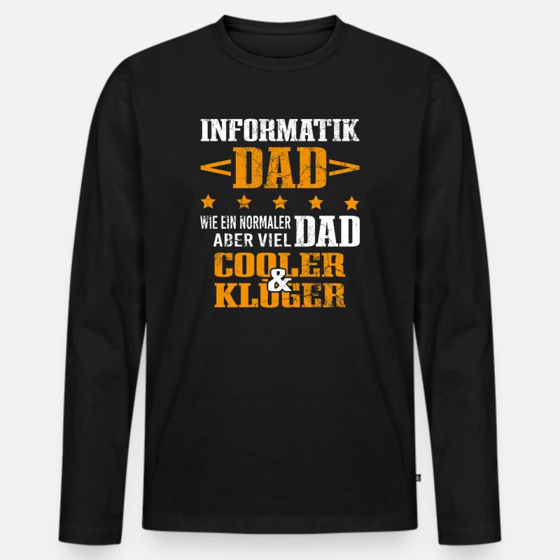 Informatiker Vater Programmierer Technik-Nerd - Männer Premium Bio Langarmshirt - Schwarz