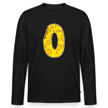 Zahl 0 - Null - Männer Premium Bio Langarmshirt - Schwarz - Vorne - Nico (187cm)