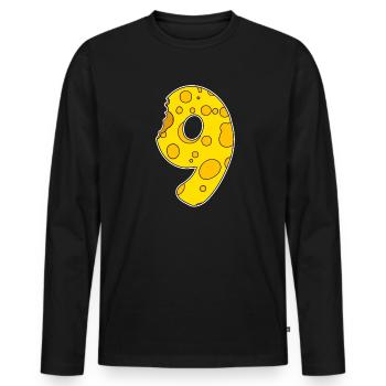 Numéro 9 - Neuf - T-shirt manches longues Premium bio Homme - noir - Devant - Nico (187cm)