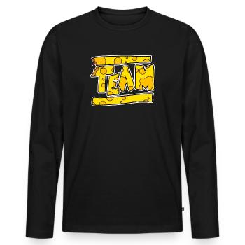 Team Cheese Team Crew - T-shirt manches longues Premium bio Homme - noir - Devant - Nico (187cm)