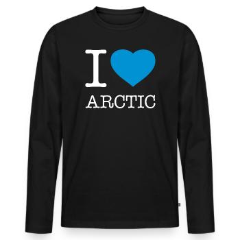 I LOVE ARCTIC - Men's Premium Organic Long Sleeve Shirt - black - Front - Nico (187cm)