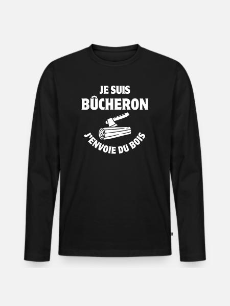 arbre, forêt, bois - T-shirt manches longues Premium bio Homme - noir