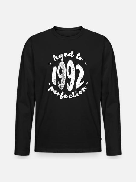 Aged to 1992 Perfection - Men's Premium Organic Long Sleeve Shirt - black