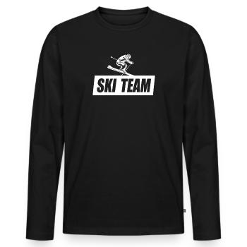 Équipe de ski Skieur École de ski Ski Équipe de ski - T-shirt manches longues Premium bio Homme - noir - Devant - Nico (187cm)