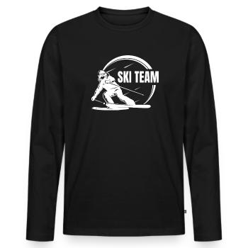 Équipe de ski Skieur École de ski Ski Équipe de ski - T-shirt manches longues Premium bio Homme - noir - Devant - Nico (187cm)