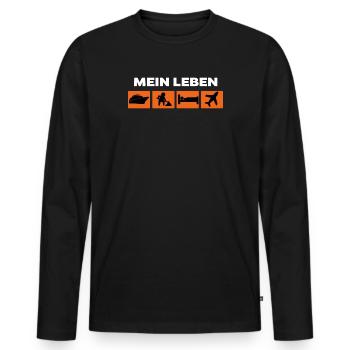 Workaholic Job Statement Karriere Arbeiter - Männer Premium Bio Langarmshirt - Schwarz - Vorne - Nico (187cm)