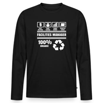 Gestionnaire, Superviseur de travail, Énoncé de carrière - T-shirt manches longues Premium bio Homme - noir - Devant - Nico (187cm)