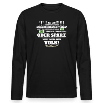 Not always by the people - Men's Premium Organic Long Sleeve Shirt - black - Front - Nico (187cm)