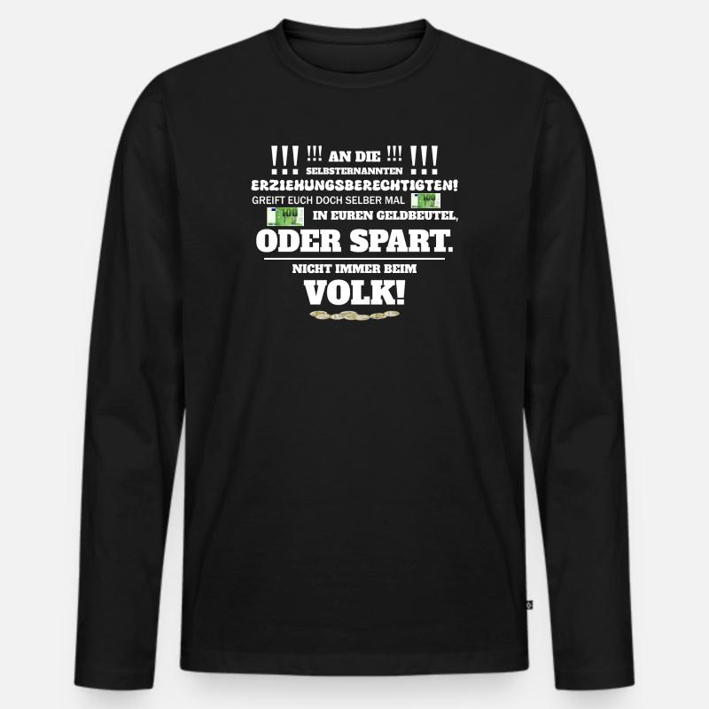 Nicht immer vom Volk - Männer Premium Bio Langarmshirt - Schwarz