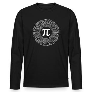 Pi Day - Bonne journée Pi - T-shirt manches longues Premium bio Homme - noir - Devant - Nico (187cm)