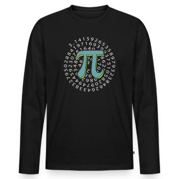 Pi Day - Bonne journée Pi - T-shirt manches longues Premium bio Homme - noir - Devant - Nico (187cm)